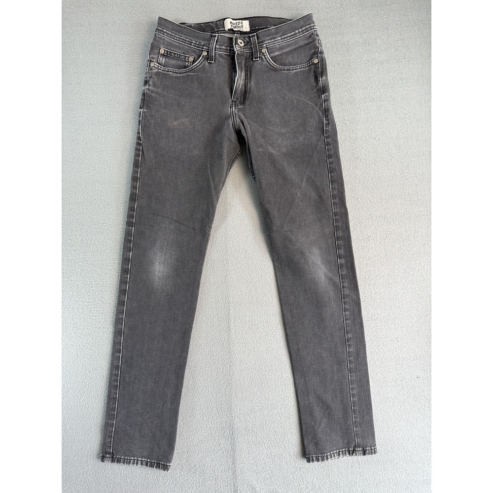 Naked & Famous Weird Guy Jeans Mens 30x30 Charcoal Gray Black Boost Tapered